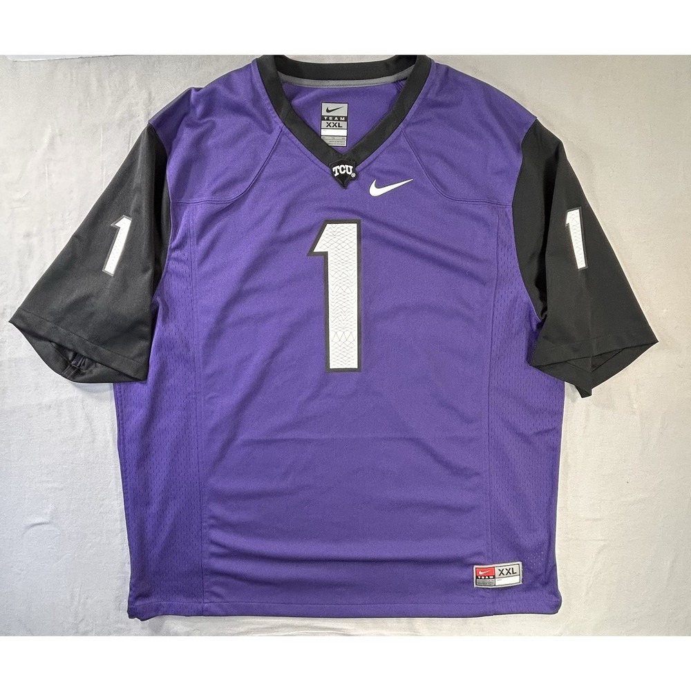 Nike TCU Horned Frogs #1  Purple Football‎ Jersey Men's XXL College NCAA